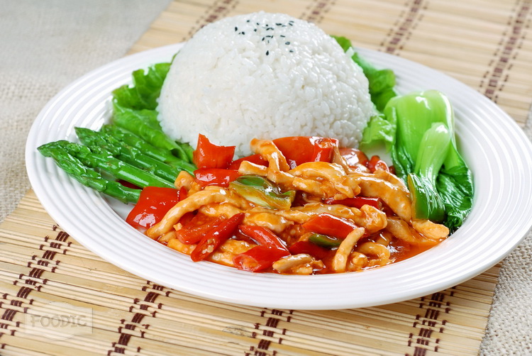 미쟈오 지류판 米椒鸡柳饭